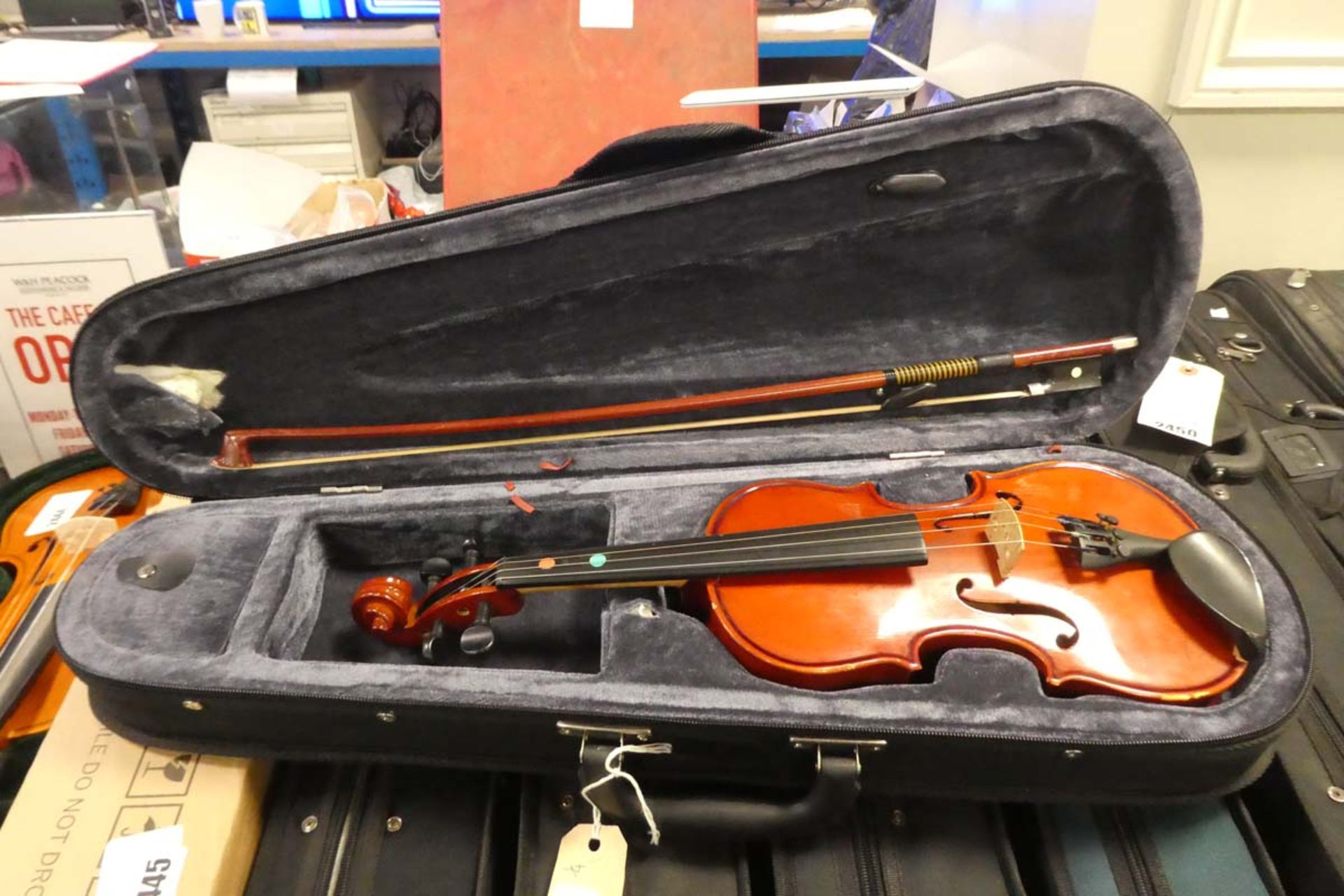 Quarter size violin with case