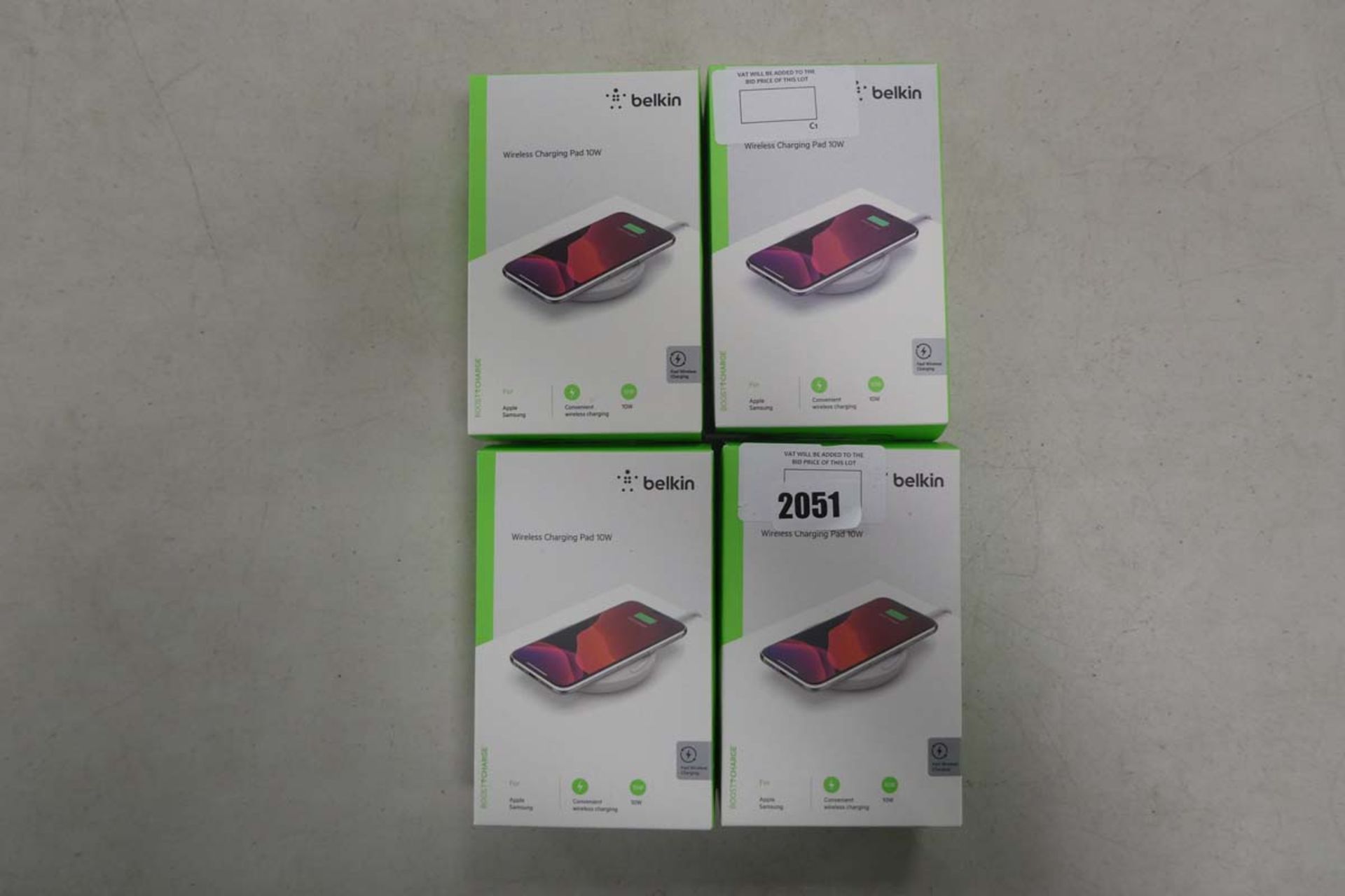 4 Belkin wireless charging pads, boxed