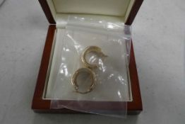 14ct wide baby hoop gold earrings with case