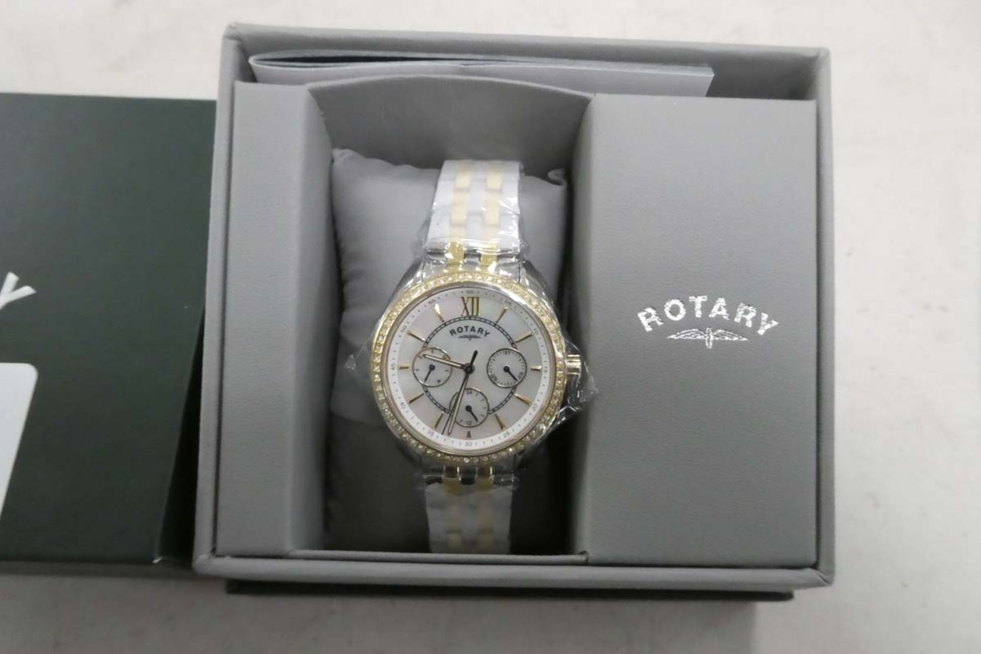 Rotary roman numeral dial watch with damaged strap and box - Image 2 of 2