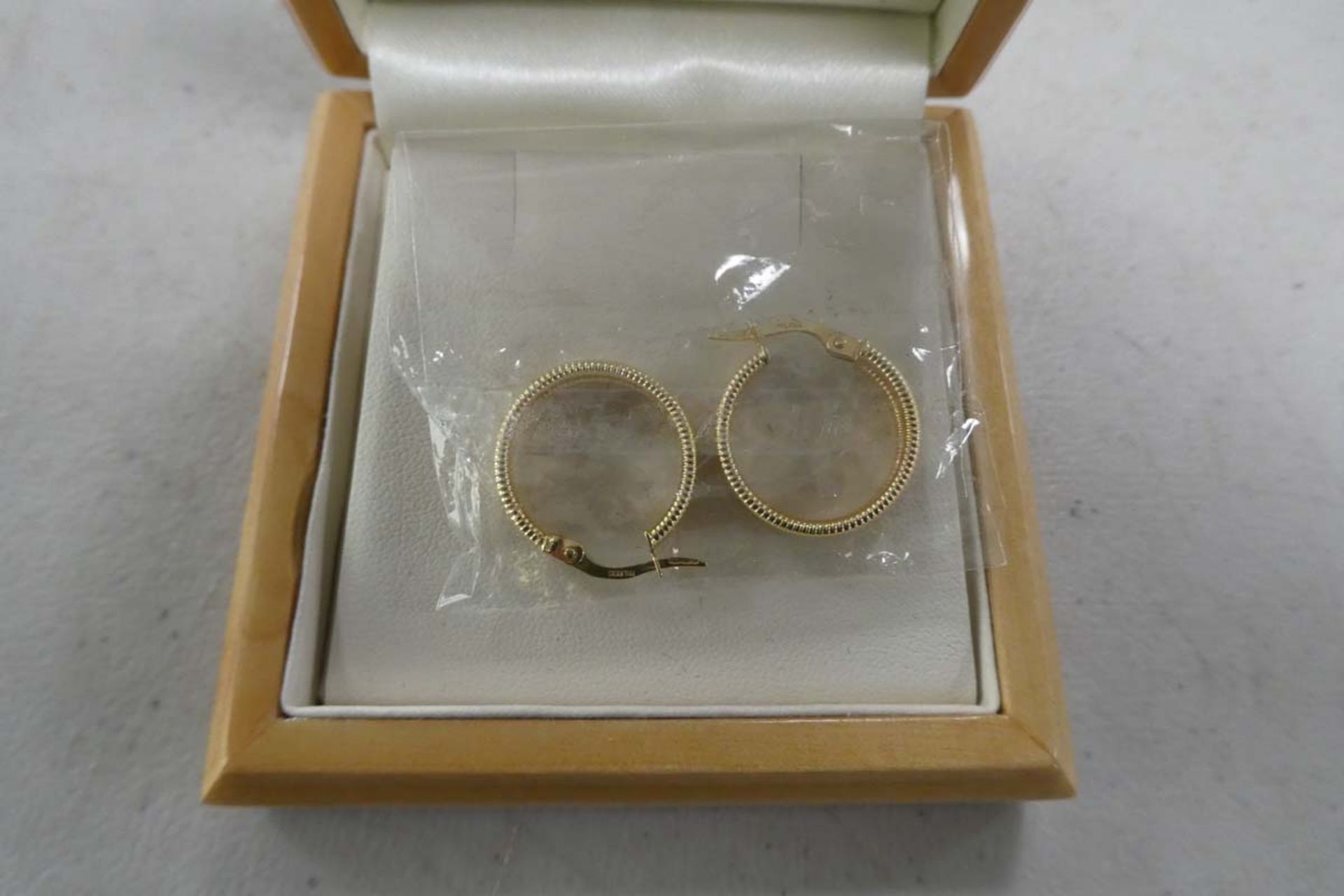 14ct hoop earrings with case