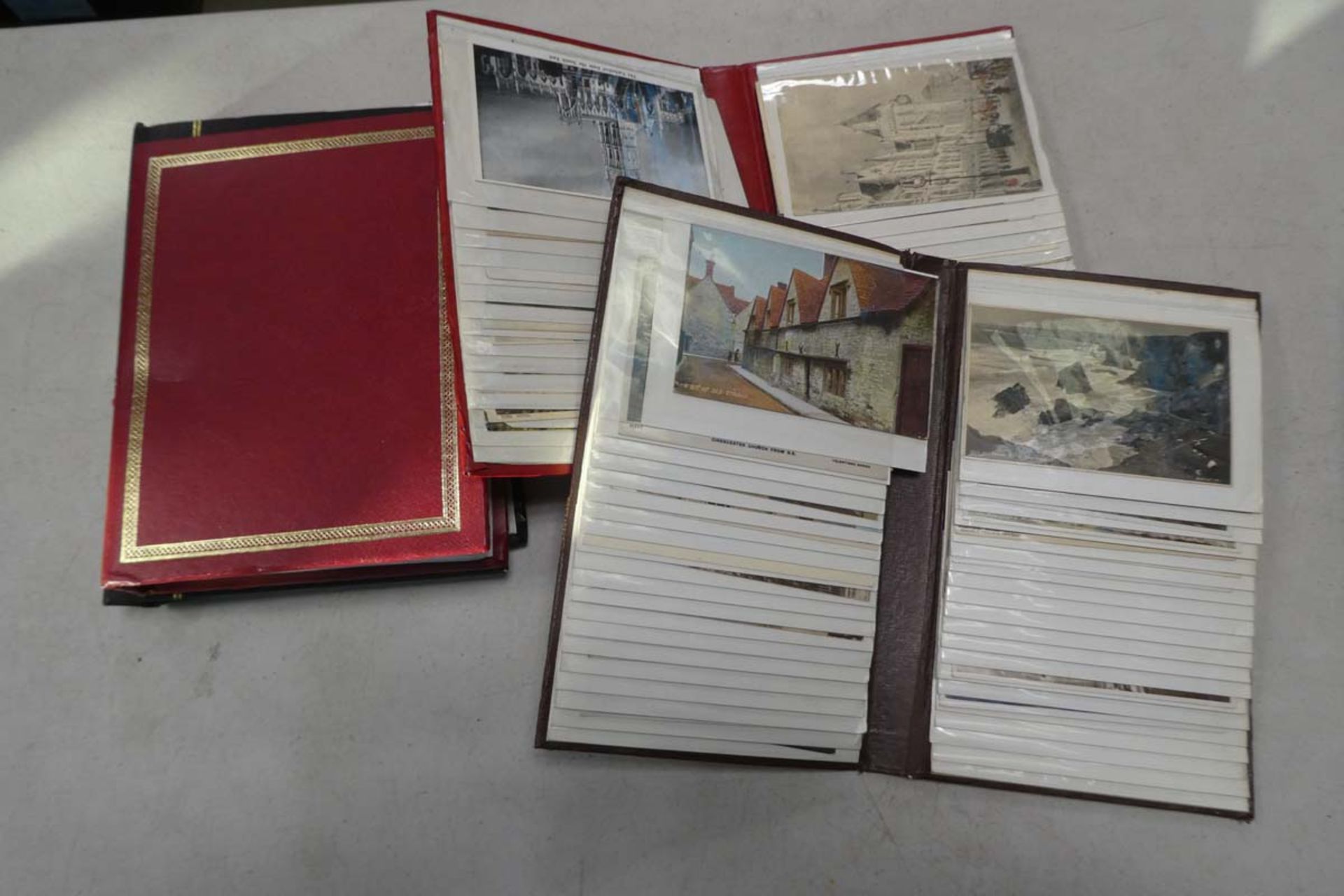Selection of albums containing vintage postcards