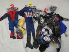 Selection of children's Marvel, Star Wars and other dress up outfits in various sizes