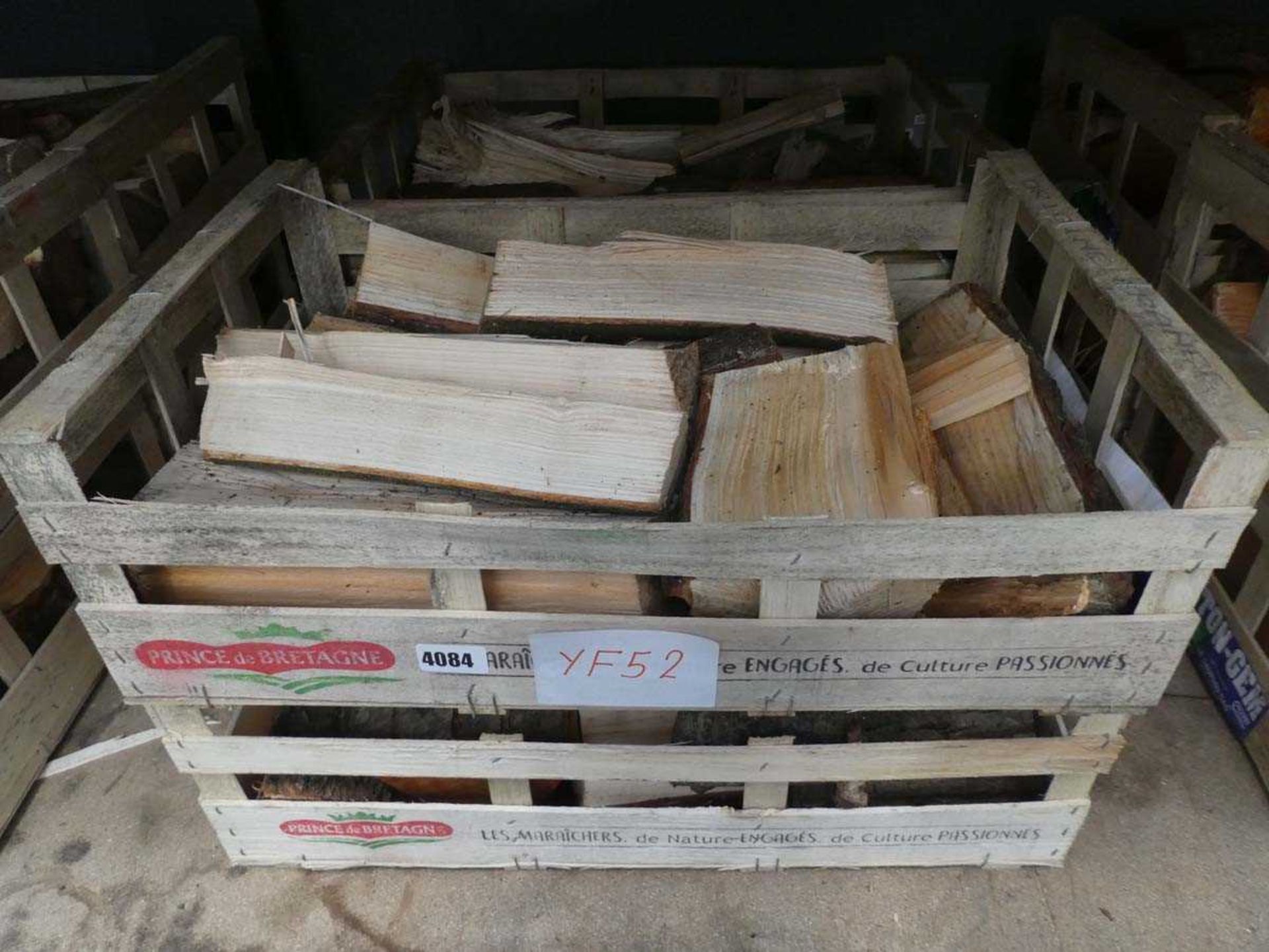 4 crates of logs