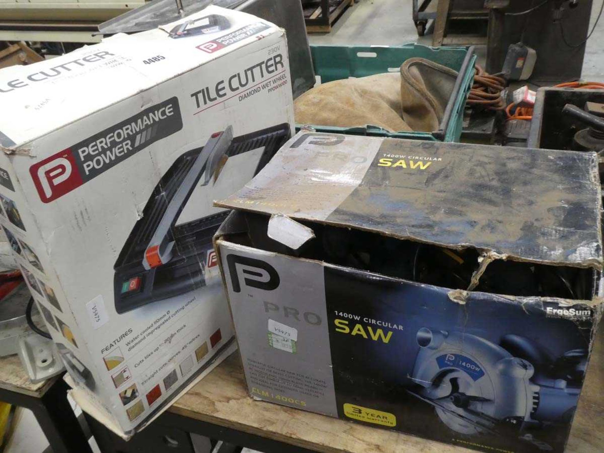 Power performance tile cutter and a circular saw