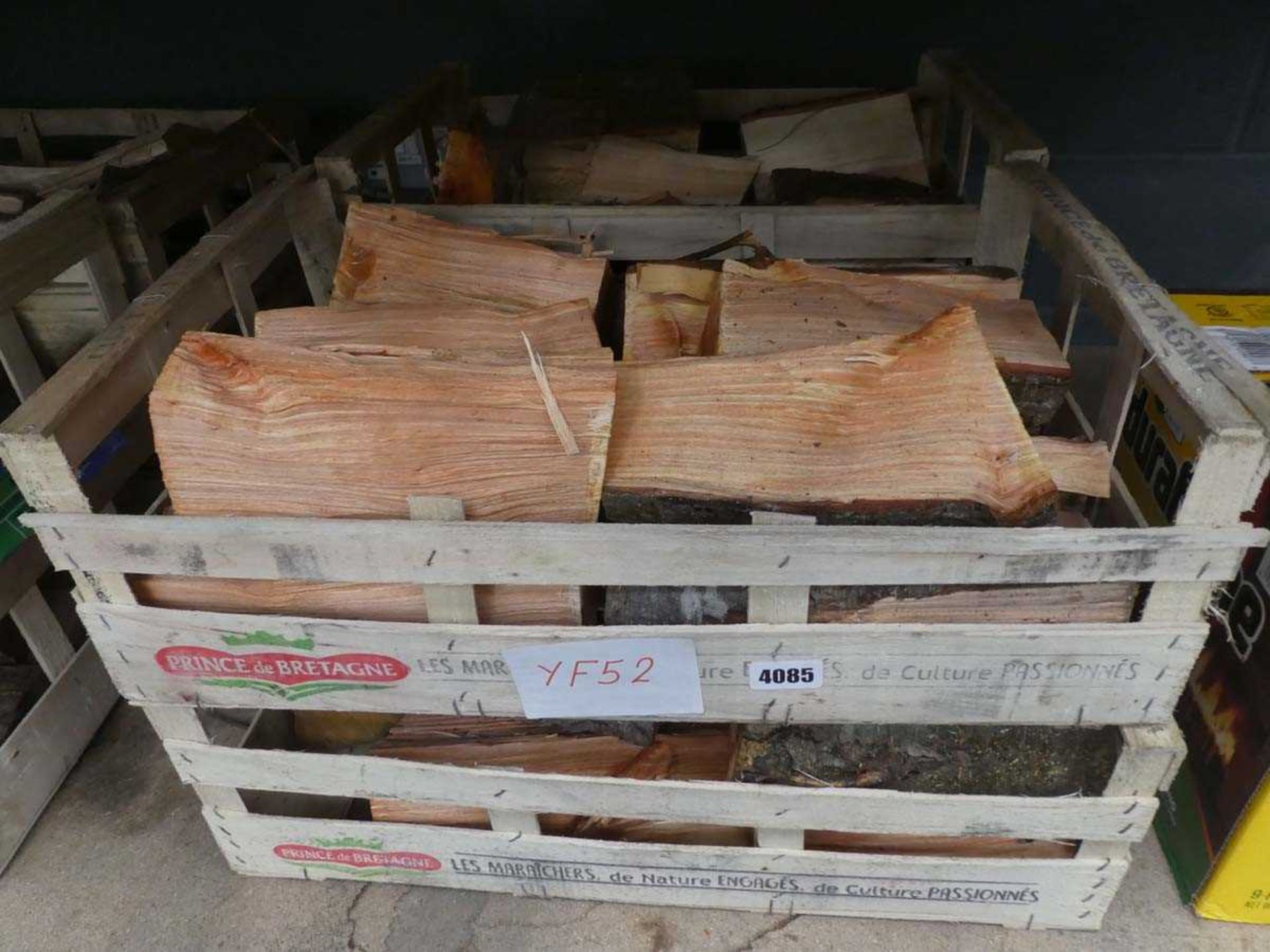 4 crates of logs