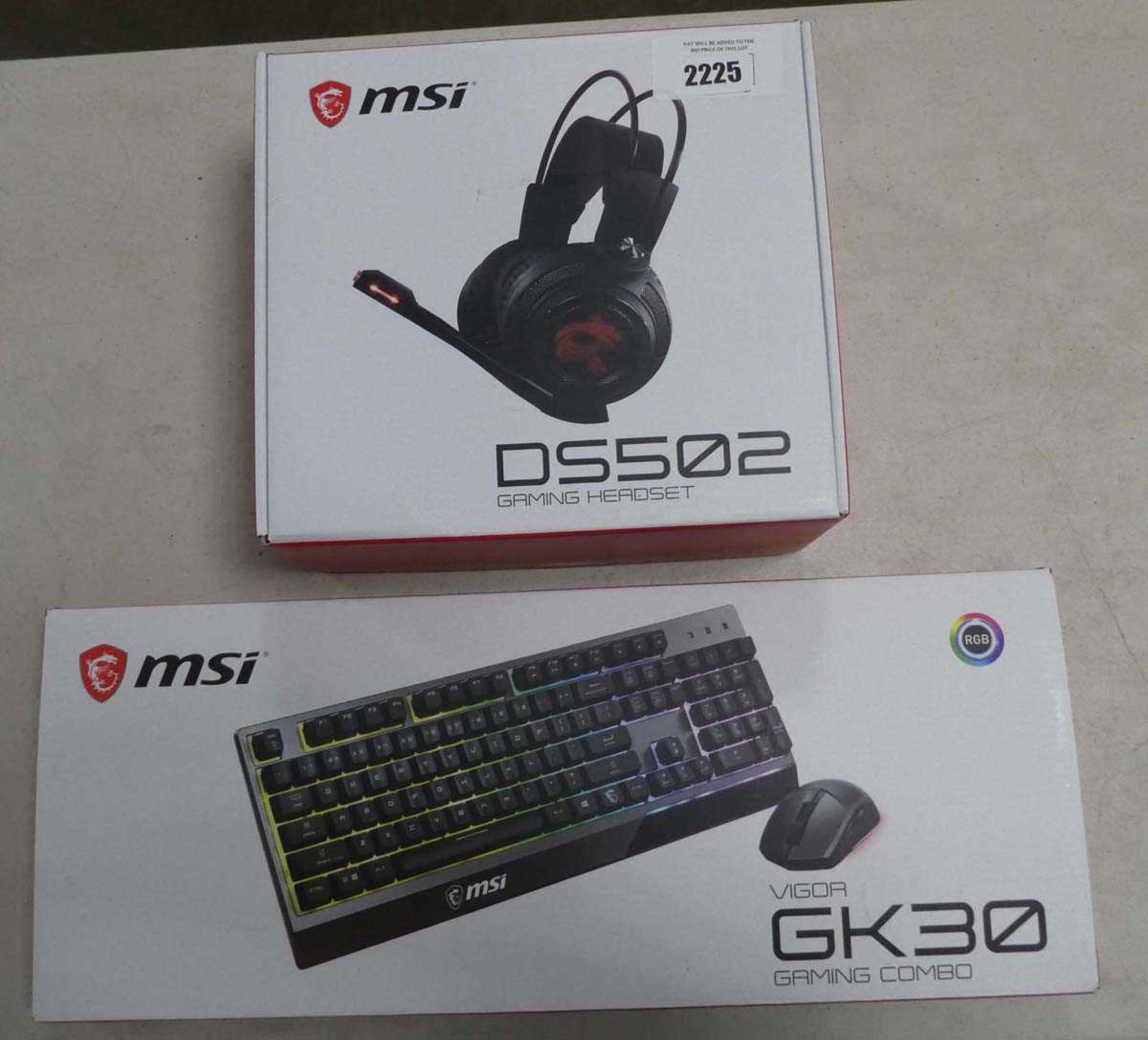 +VAT MSI DF502 gaming headset with VIgor GK30 keyboard, mouse combo