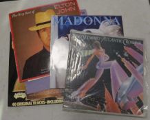 Selection of various LP vinyl records to include Rod Steward Atlantic Crossing, Madonna True Blue
