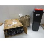 +VAT Wicker planter, recycling bin and self assembly shelf unit