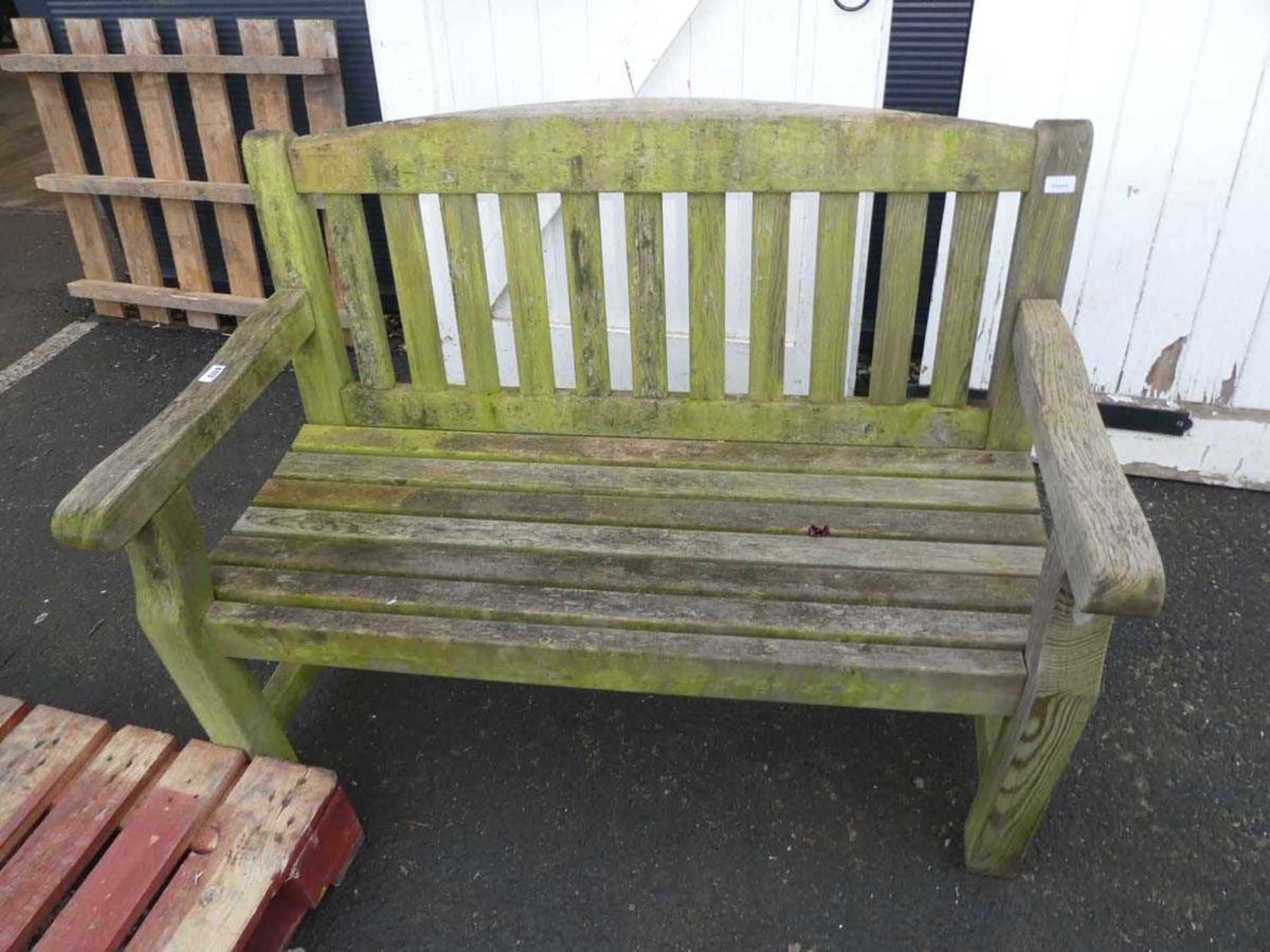 Large wooden garden bench