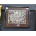 Framed and glazed map of London