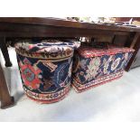 Carpet covered blanket box plus a circular stand