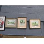 Three framed countryside scenes