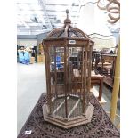 Metal and wooden birdcage