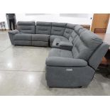 +VAT Grey suede effect corner suite in 6 sections