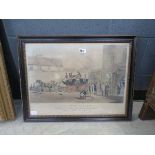 Framed and glazed engraving entitled 'The Bedford Times'