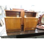 Pair of beech single door bedside cabinets