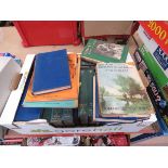 Box containing Arthur Ransome novels plus Romany country books and novels