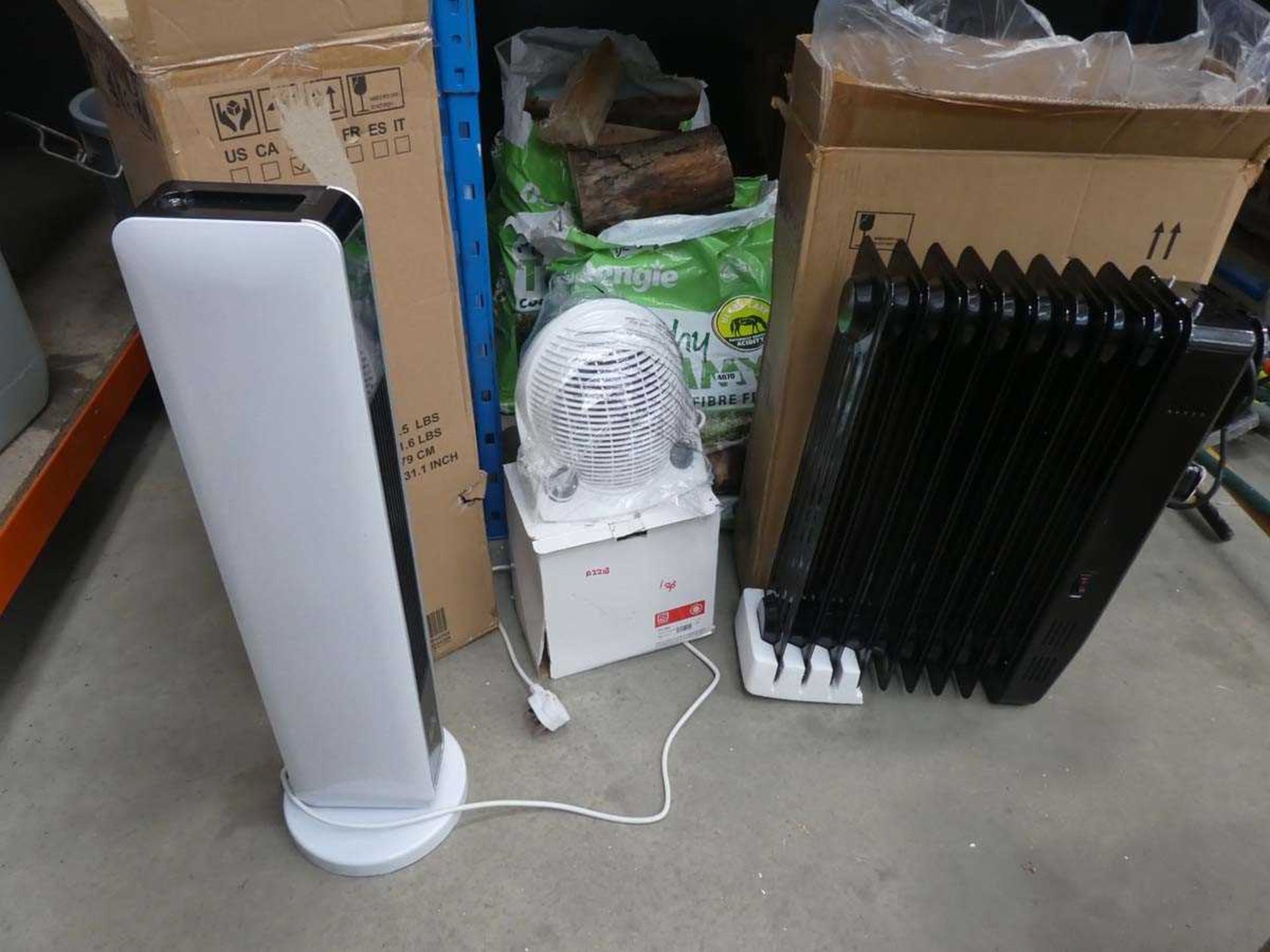 Upright fan heater, radiator and tower fan