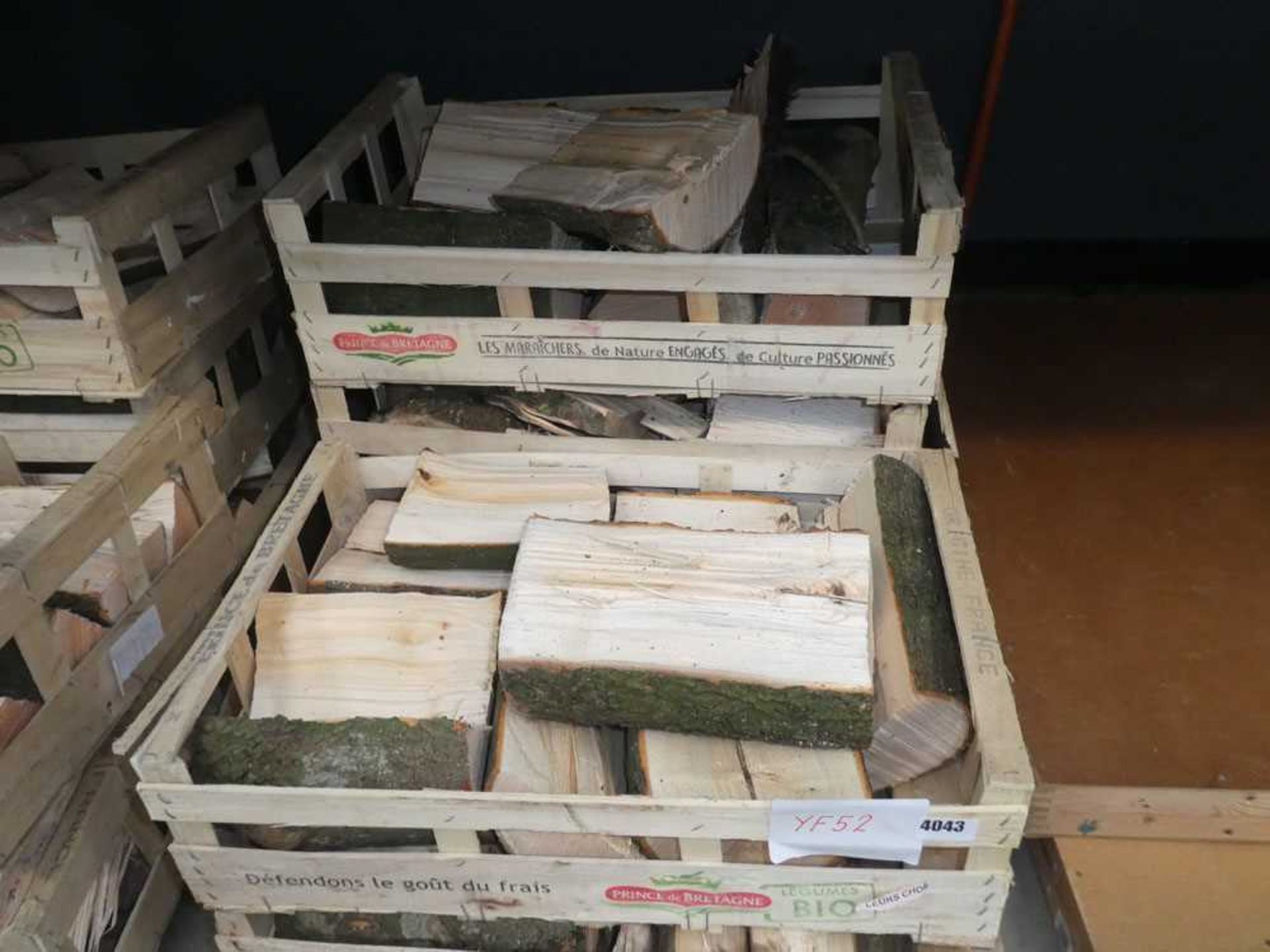5 boxes of logs