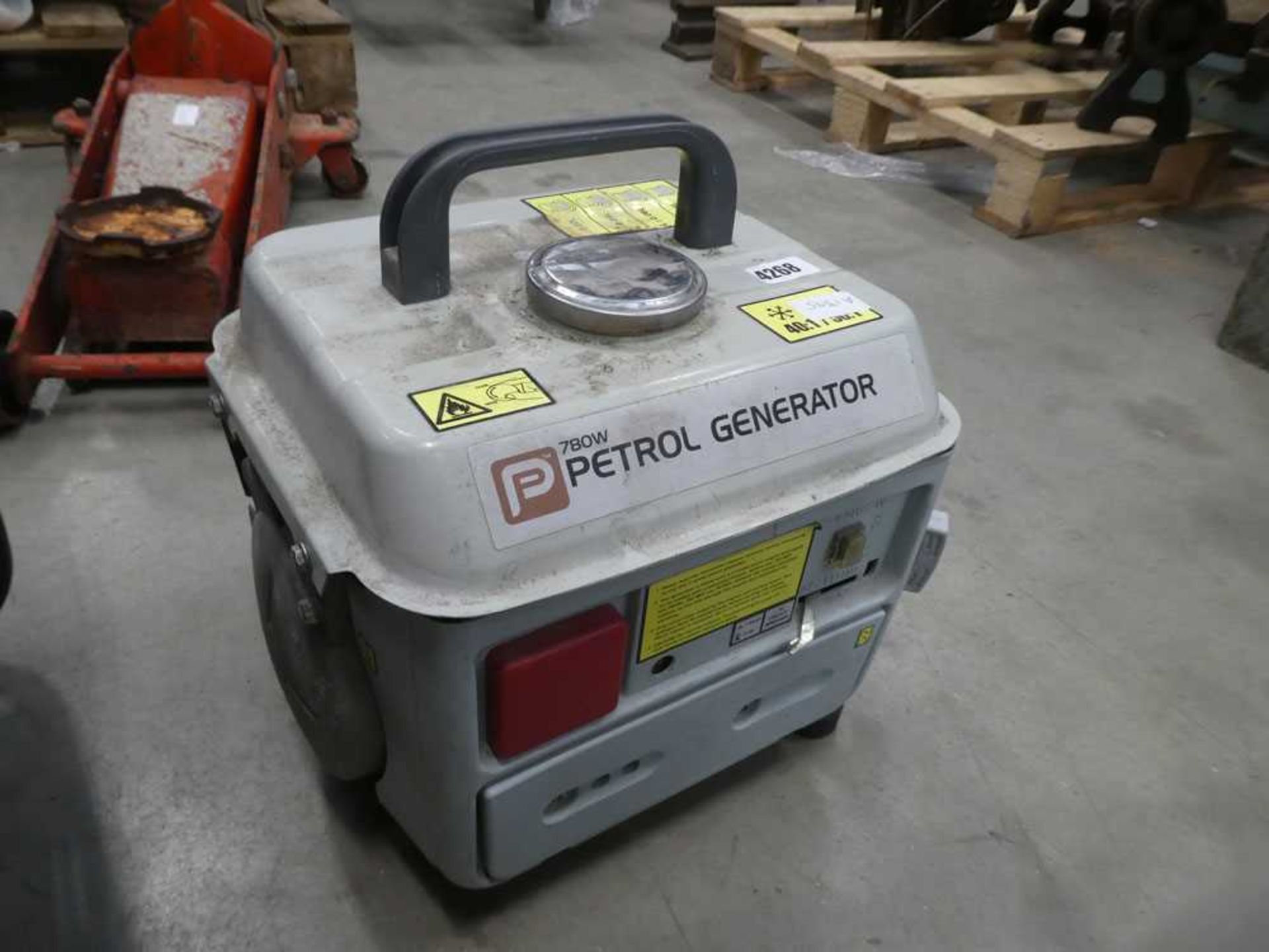 Small beige power performance petrol powered generator