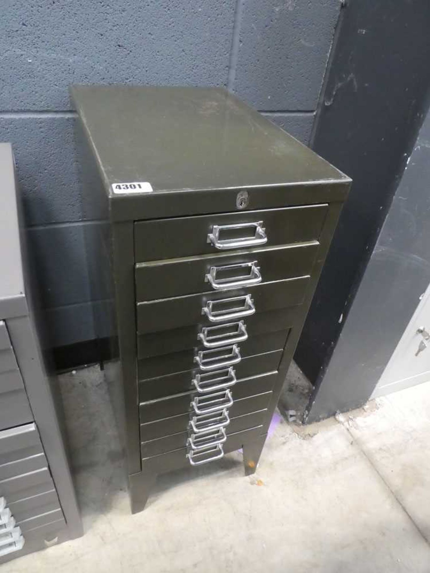 Green multi drawer filing cabinet