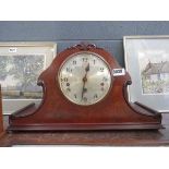 Walnut dome top mantle clock