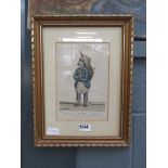 Framed and glazed coloured engraving entitled, 'Mr. Odry'