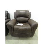 +VAT Pulaski brown leather effect electric reclining armchair