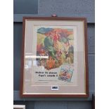 Framed and glazed 1950's players cigarette advertising print