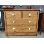 Pine chest of 2 over 2 drawers