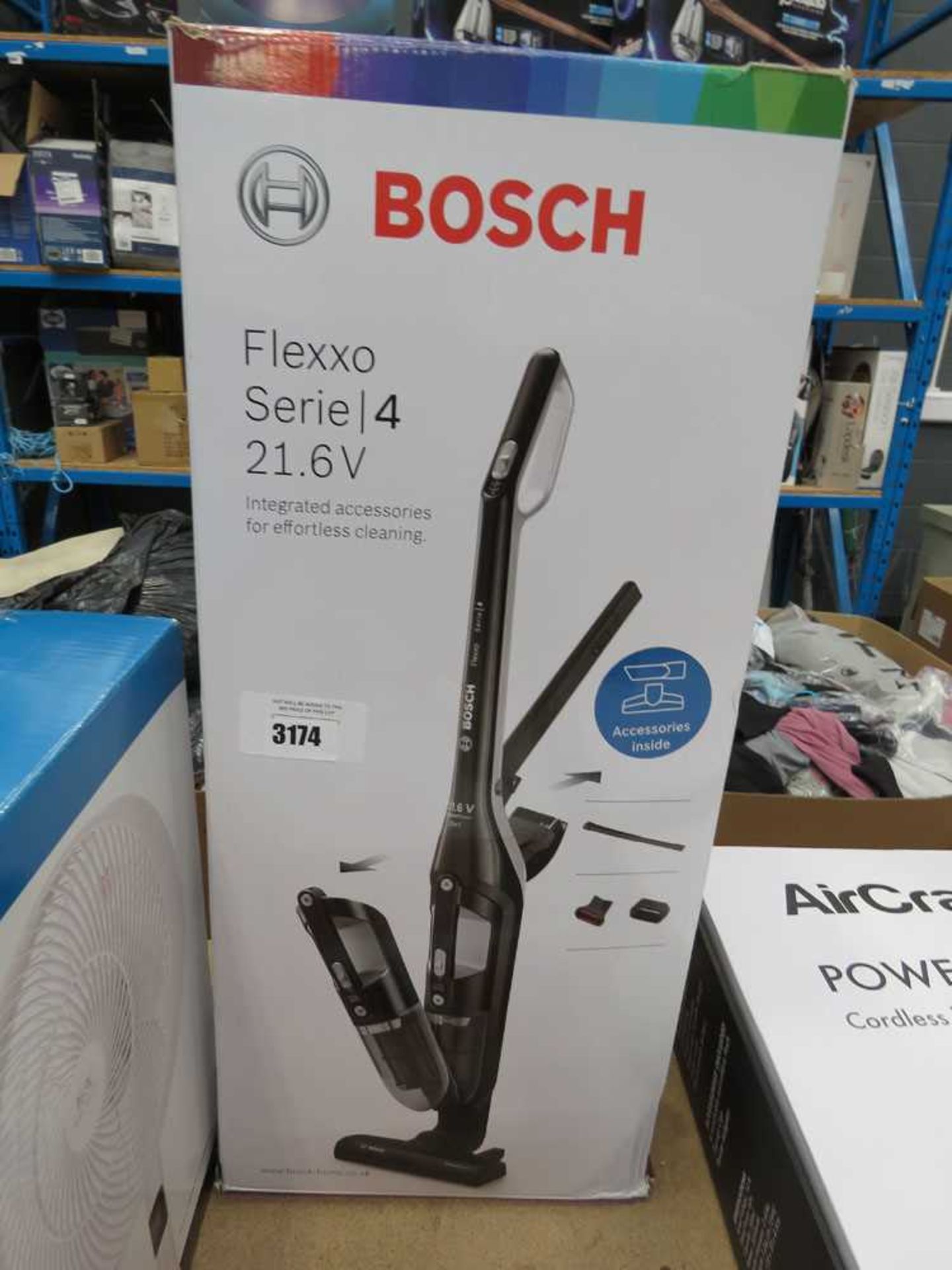 +VAT Bosch Serie 4 21.6v upright vacuum cleaner in box