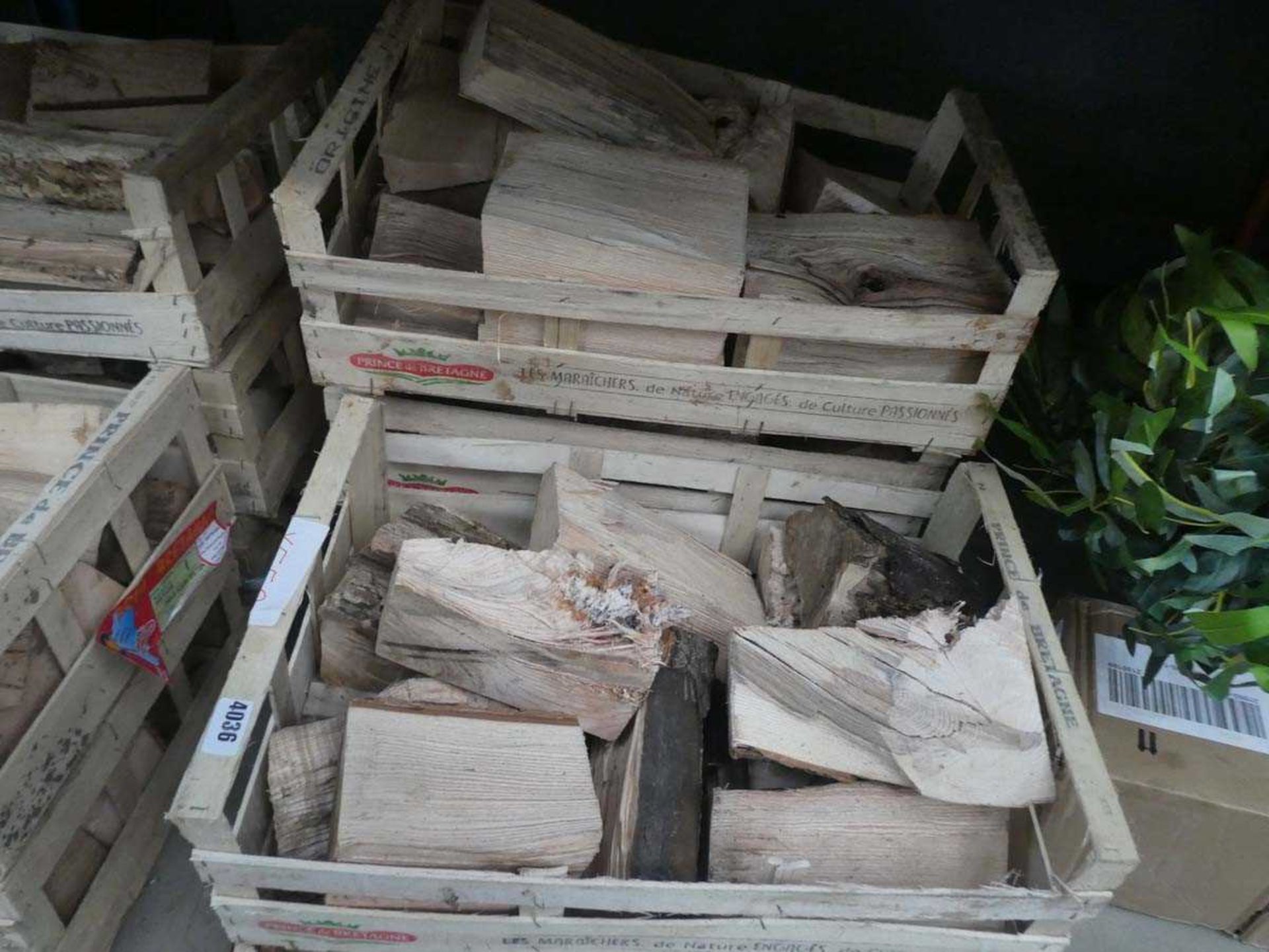 5 boxes of logs