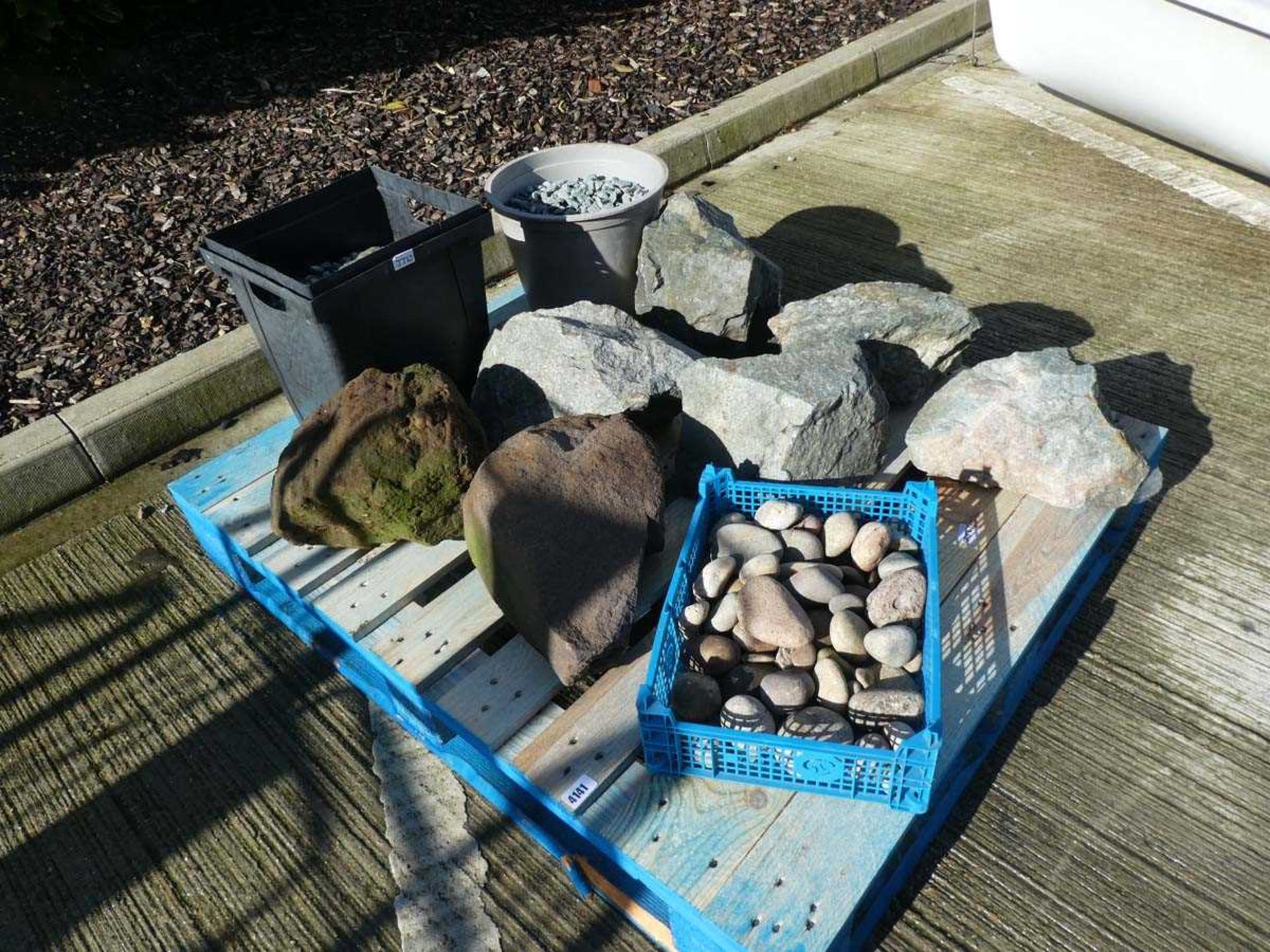 Pallet of assorted stones and rocks
