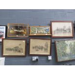 3 Bedford prints of Bedford Bridge, prison and church