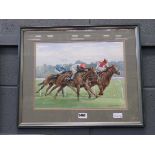 (C) Norman Hoade watercolour - The Horse Race