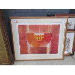 +VAT Framed and glazed abstract print with diamond pattern