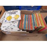 Box containing Mr Men books and Ladybird books
