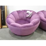 +VAT Pink fabric swivel chair