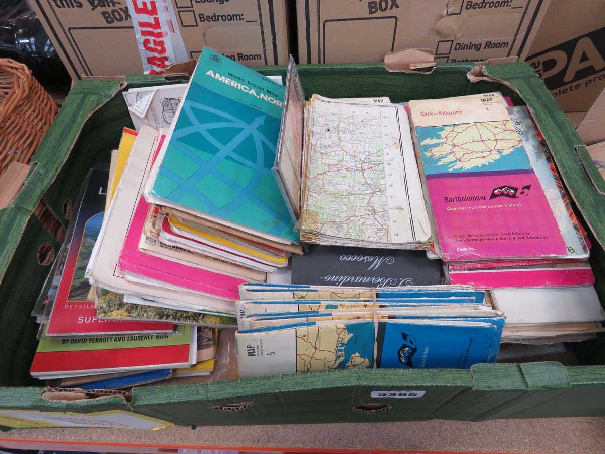 Box containing a qty of Ordinance survey maps