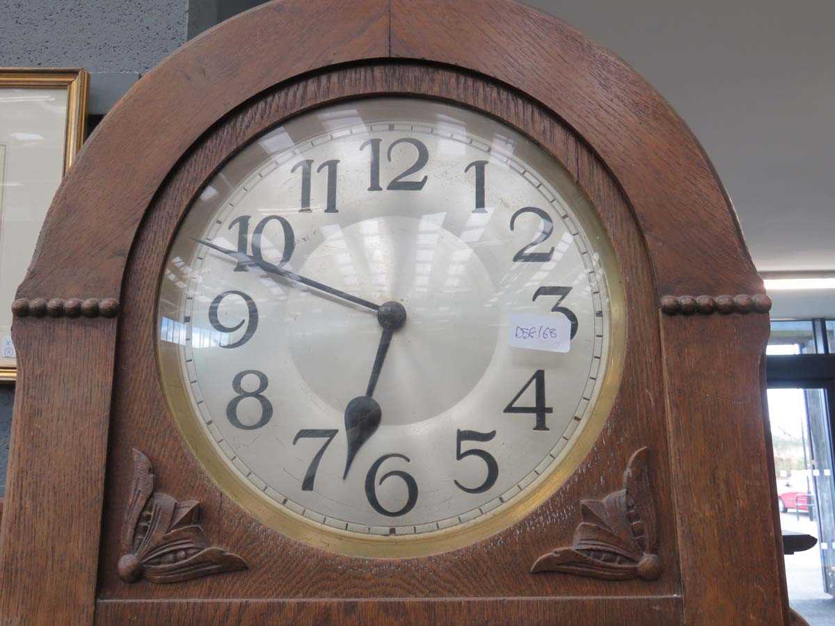 Oak dome topped long case clock - Image 2 of 2
