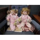 Pair of Bisque dolls