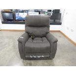 +VAT Grey suede effect electric reclining armchair