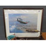 Print of spitfires and German bombers