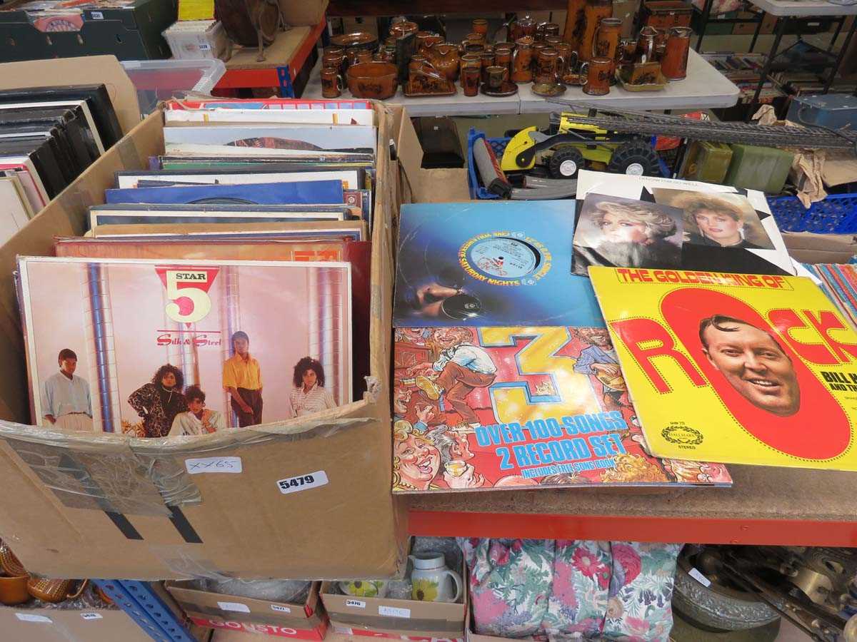 Box containing vinyl records