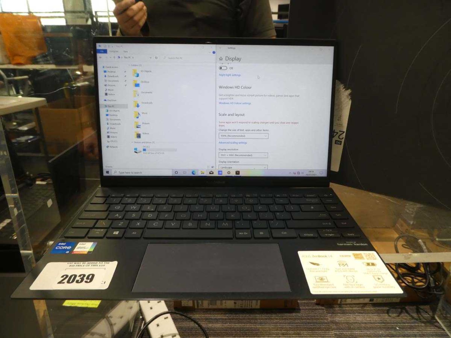 +VAT Asus Zenbook laptop with 11th generation Core i5 processor, 8GB RAM, 512GB storage, Windows 10, - Image 2 of 2