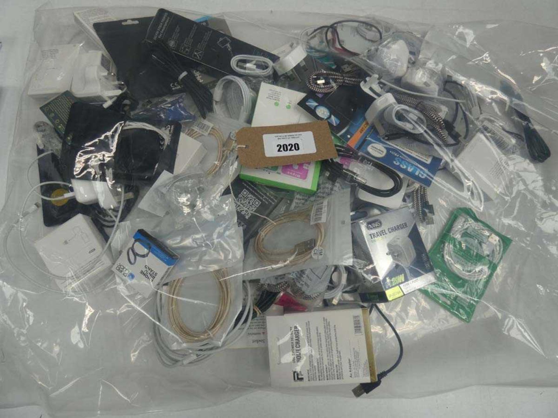 +VAT Quantity of mobile phone accessories; cables, leads, adapters, earphones, etc