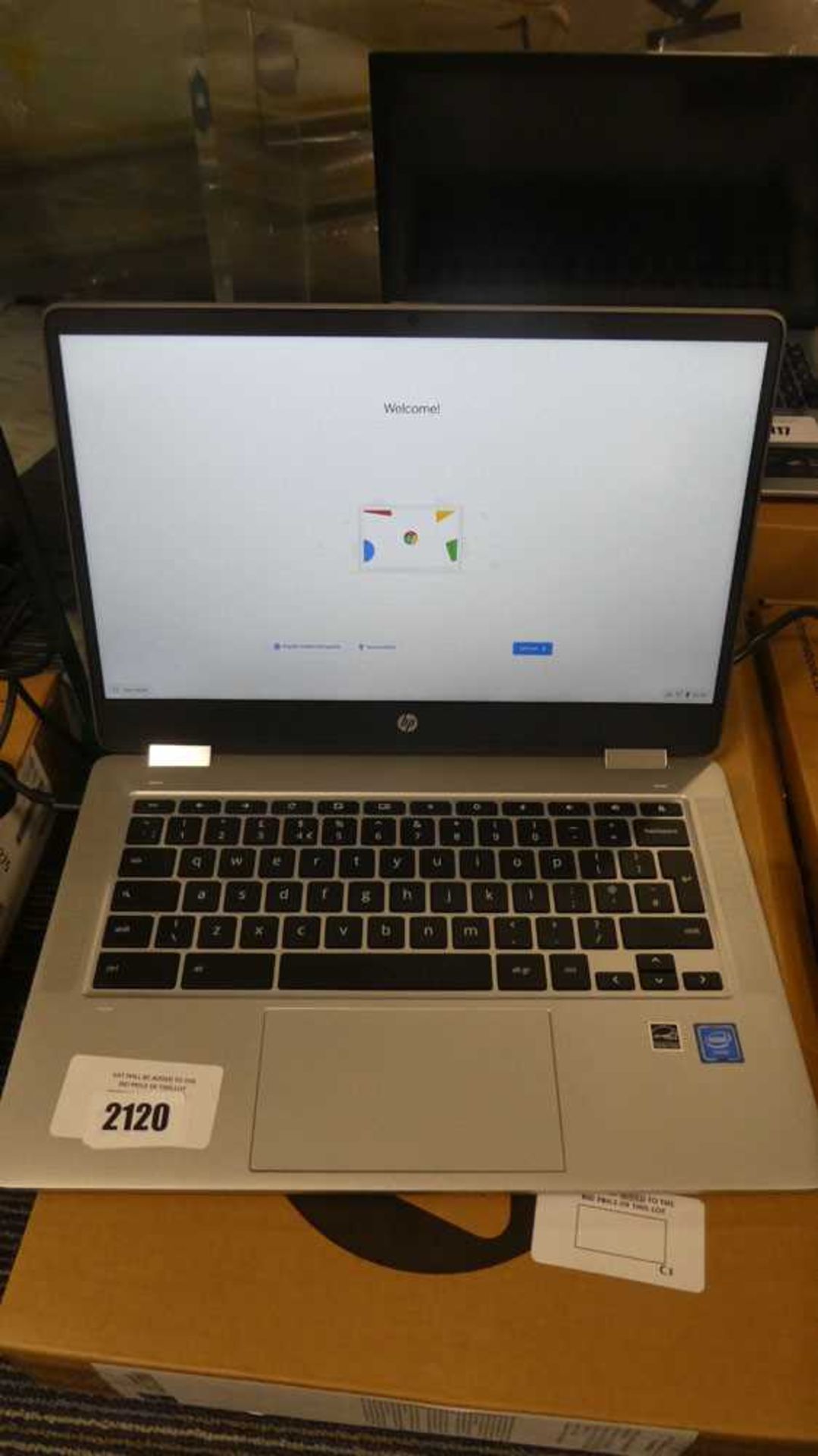 +VAT HP Chromebook, Intel Celeron processor, 4GB RAM, 64GB flash storage, Chrome OS, power supply