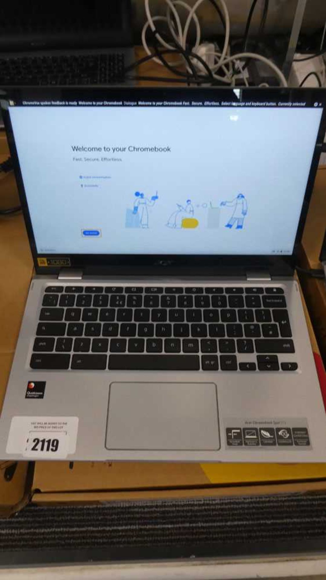 +VAT Acer Chromebook Spin 513 laptop, Qualcomm Snapdragon processor, 4GB RAM, 64GB storage, Chrome