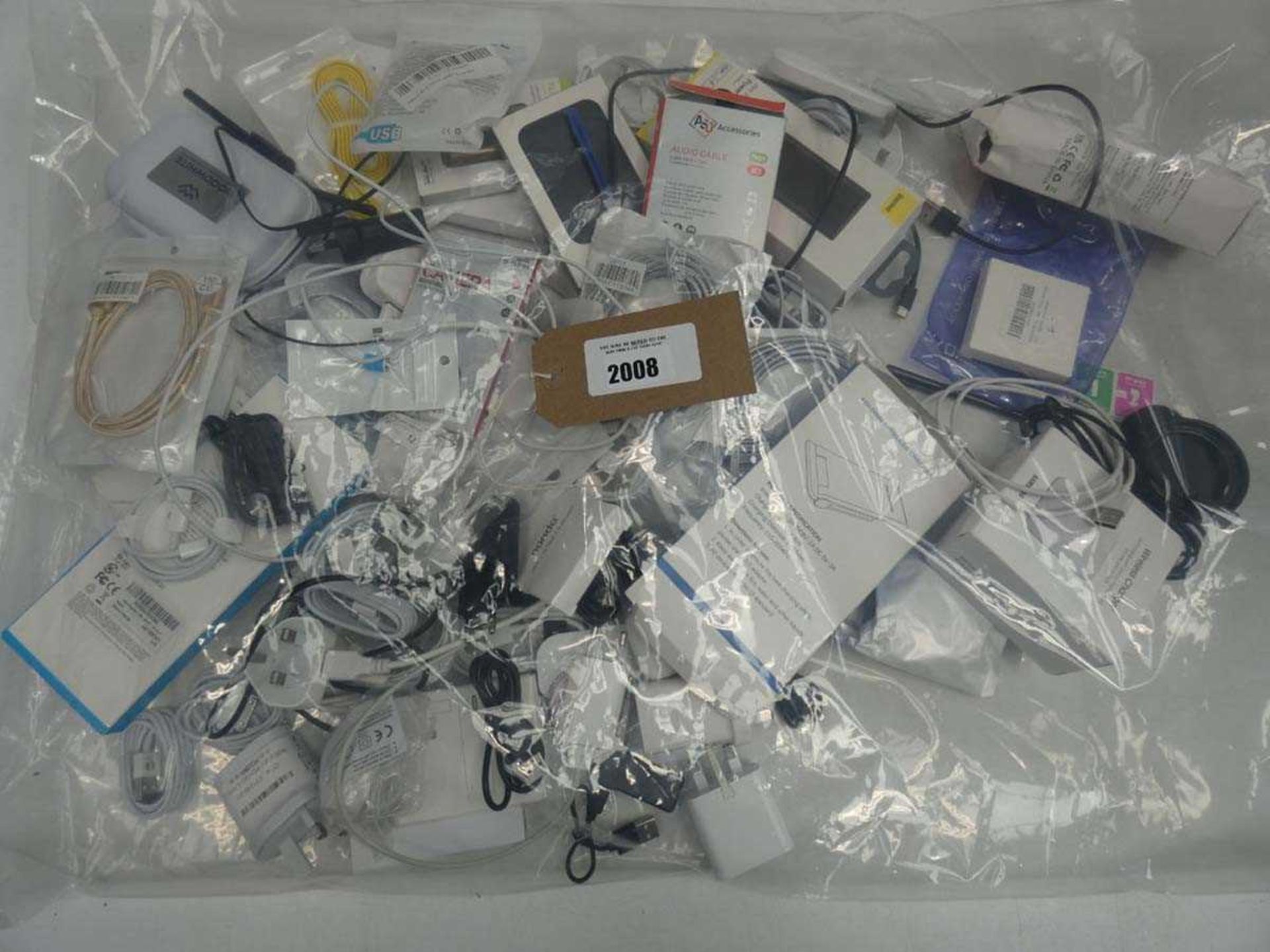 +VAT Quantity of mobile phone accessories; cables, adapters, power banks, etc
